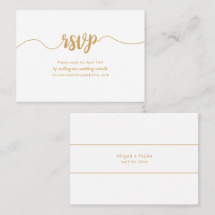 Gold Calligraphy wedding website rsvp online card