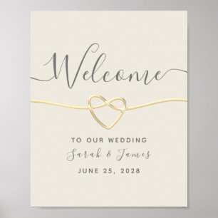 Gold Calligraphy Wedding Welcome Poster