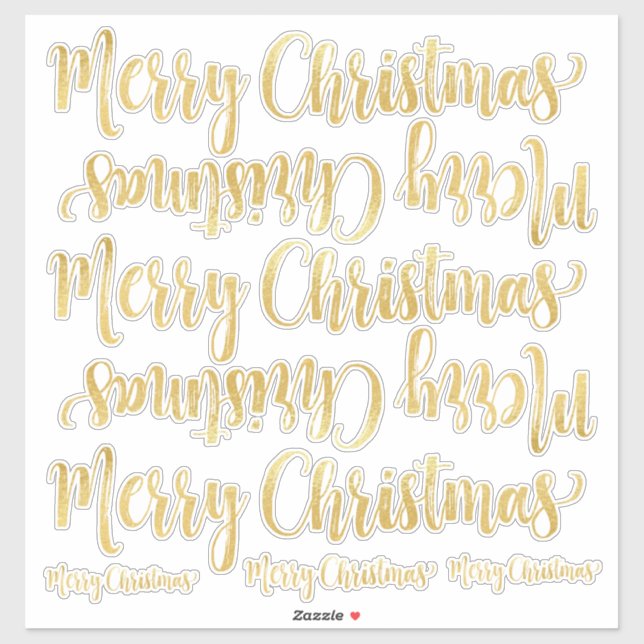 Gold Calligraphy Writing Merry Christmas Clear Sti (Sheet)