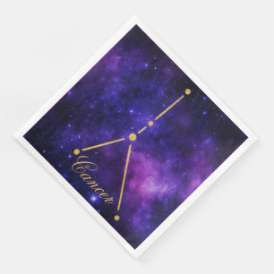 Gold Cancer Constellation on Dark Galaxy   Napkin
