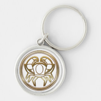 Gold Cancer Zodiac Crab Astrology Sign Key Ring