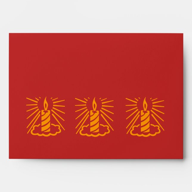gold candle burning contempory graphic design envelopes (Front)