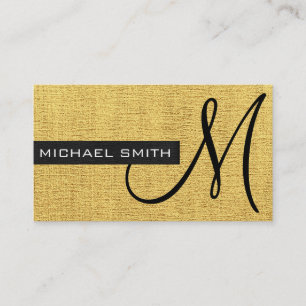 Gold Canvas Elegant Monogram Business Card