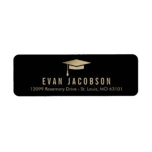 Gold Cap EDITABLE COLOR Graduation Address Label