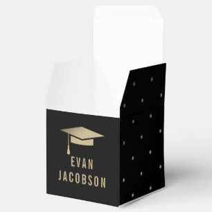Gold Cap EDITABLE COLOR Graduation Party Favour Bo Favour Box