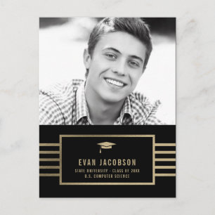 Gold Cap EDITABLE COLOR Graduation Postcard