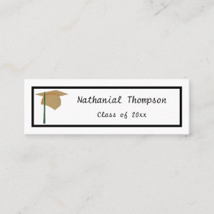 Gold Cap, Graduation Name Insert Cards
