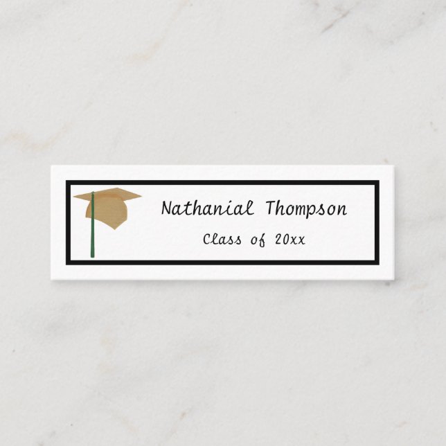 Gold Cap, Graduation Name Insert Cards (Front)