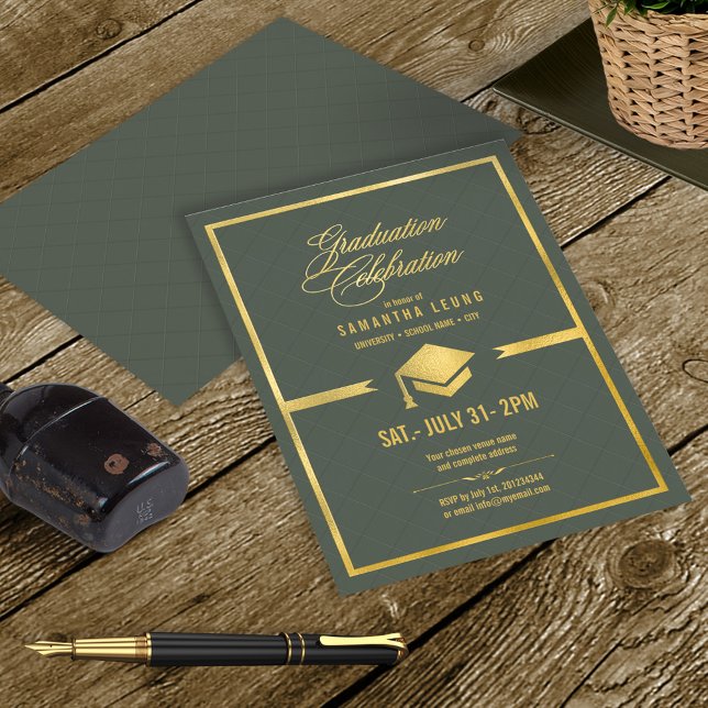 Gold Cap Graduation Sage Green ID834 (Creator Uploaded)