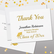 Gold Cap Graduation Thank You
