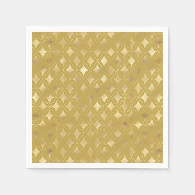 Gold Carnival Harlequin Diamonds  Paper  Napkin (Front)