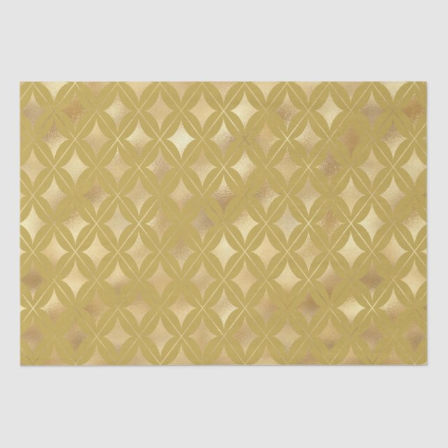 Gold Carnival Harlequin Pattern  Tissue Paper (Front)