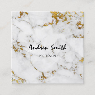 Gold Carrara Grey Marble Vip Consulting Services Square Business Card