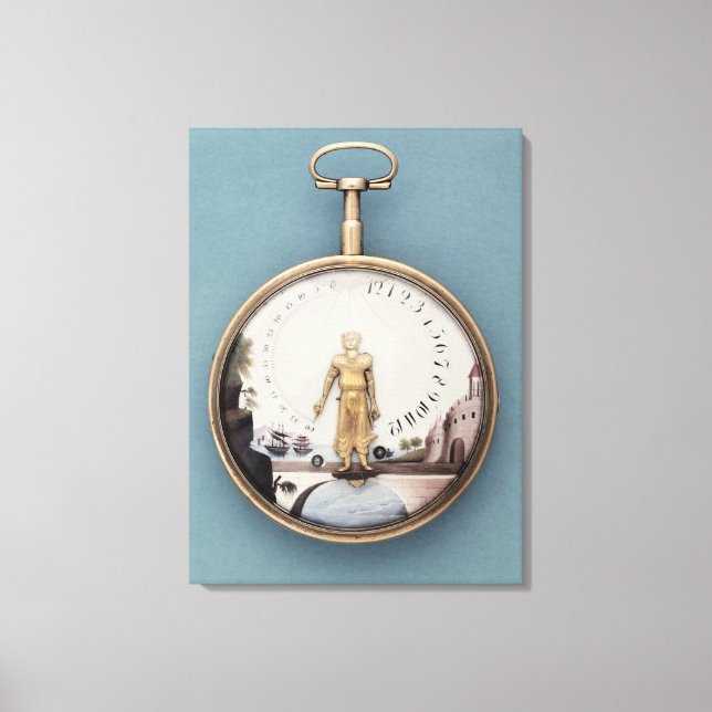 Gold cased bras-en-l'air pocket watch canvas print (Front)
