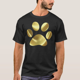 Gold Cat Paw Print T-Shirt