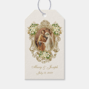 Gold Catholic Betrothal Mary Joseph Wedding Gift Tags