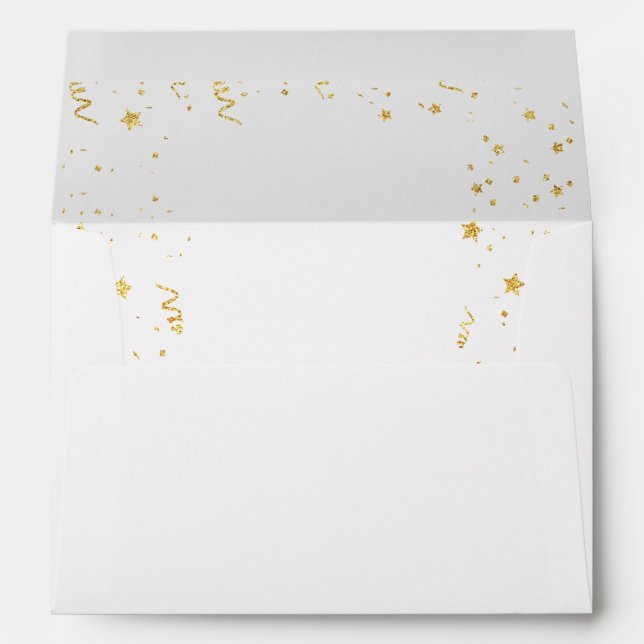 Gold Celebration Baby Shower Invitation Envelope (Back (Bottom))