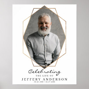 Gold Celebration of Life Funeral Welcome Sign