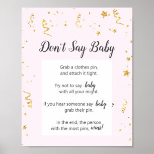 Gold Celebration on Pink Don't Say Baby Game Poster
