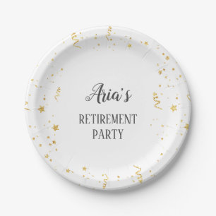 Gold Celebration Retirement Party Paper Plate