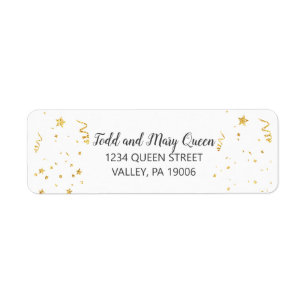 Gold Celebration Return Address Labels