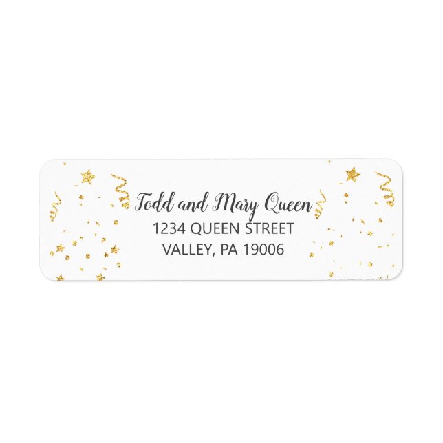Gold Celebration Return Address Labels (Front)