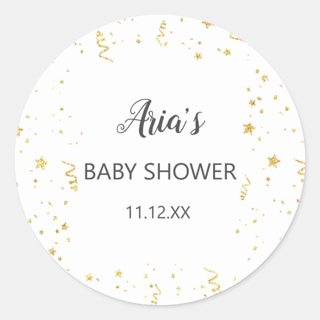 Gold Celebration Shower Envelope Seal (Front)
