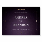 Gold Celestial Purple Galaxy Wedding Welcome Sign 
