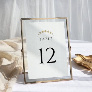 Gold Celestial Wedding Table Number