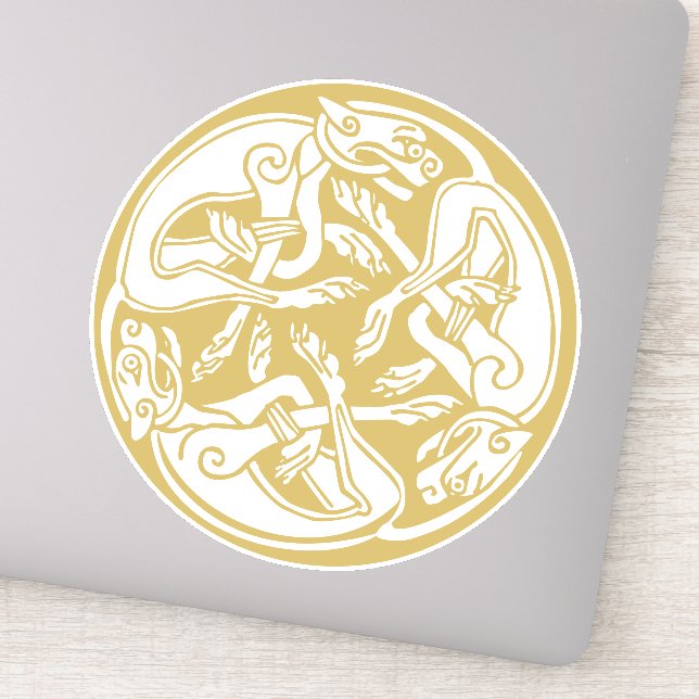 Gold Celtic Dog Trio  (Detail)