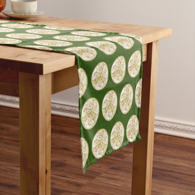 Gold Celtic Dog Trio Pattern  Short Table Runner (In Situ)