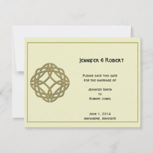 Gold Celtic Eternity Knot Save the Date