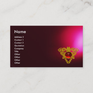 GOLD CELTIC HEART JEWEL Red Ruby Gemstone,Burgundy Business Card