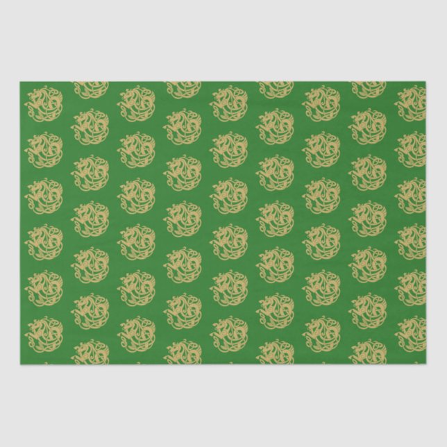Gold Celtic Horse Pattern  Tissue Paper (Front)