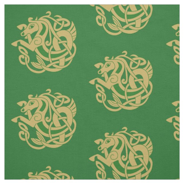 Gold Celtic Horse Symbol Fabric (Swatch)