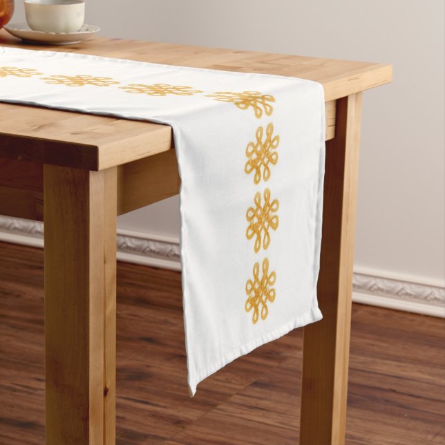GOLD CELTIC KNOT 14x72 Table Runner (In Situ)