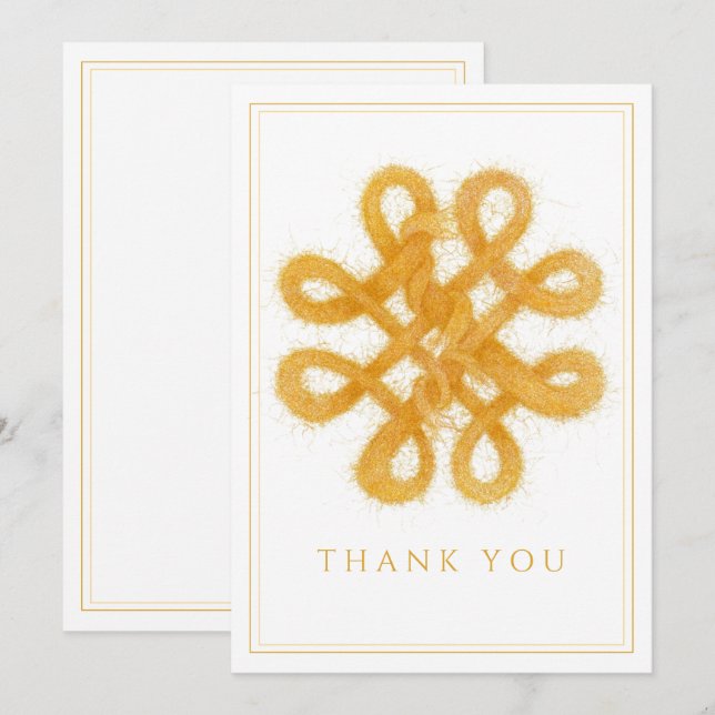 GOLD CELTIC KNOT Flat Thank You Card (Front/Back)