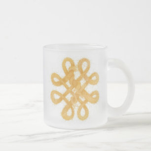 GOLD CELTIC KNOT Frosted Glass Mug