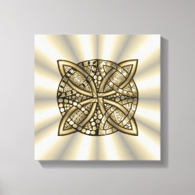 Gold Celtic Knot Original Artistic Design Canvas Print (Front)