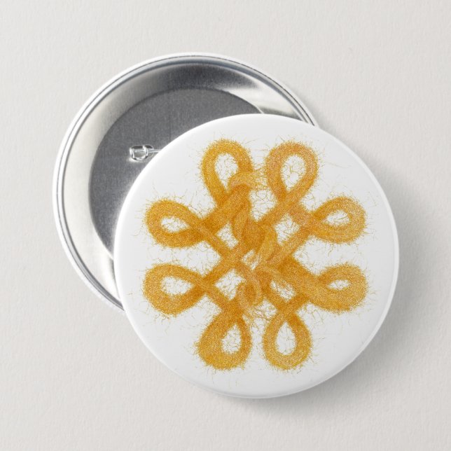 GOLD CELTIC KNOT Round Pin Button (Front & Back)