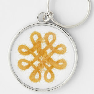 GOLD CELTIC KNOT Round Premium Keychain