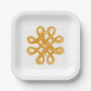 GOLD CELTIC KNOT Square Paper Plates