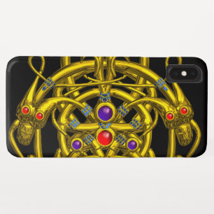 GOLD CELTIC KNOTS WITH TWIN DRAGONS iPhone XS MAX CASE