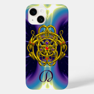 GOLD CELTIC KNOTS WITH TWIN DRAGONS MONOGRAM Case-Mate iPhone 14 CASE
