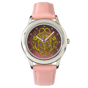 GOLD CELTIC KNOTS WITH TWIN DRAGONS WATCH