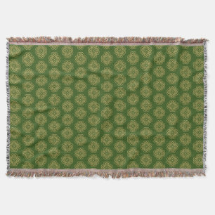 Gold Celtic Shamrock Pattern  Throw Blanket