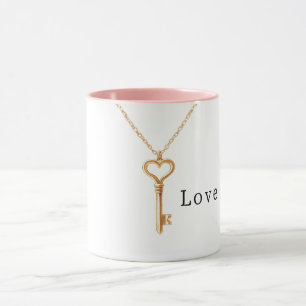 Gold Chain Heart Necklace Love Mug