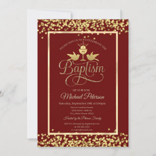 Gold Chalice Confetti Red Invitation