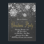 Gold Chalkboard Snowflake Christmas Party Invitation<br><div class="desc">Pretty rustic white chalk with gold text snowflake chalkboard Christmas party invitation. This simple elegant black and gold rustic snowflake Christmas party invitation is easily customised for your event by adding your details in the font style and wording of your choice.</div>