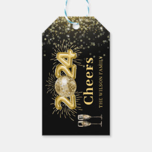 Gold Champage Cheers New Year Eve Family Holiday G Gift Tags